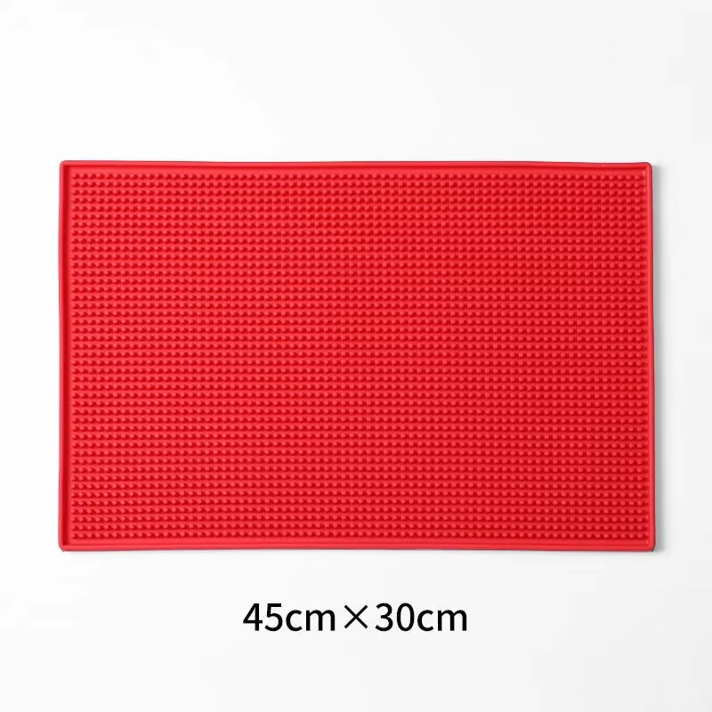 4 Colors Rectangle Rubber Beer Bar Service Spill Mat for Table Cup Black Water Proof Anti-Skid Mat Glass Coaster Place Plate Mat