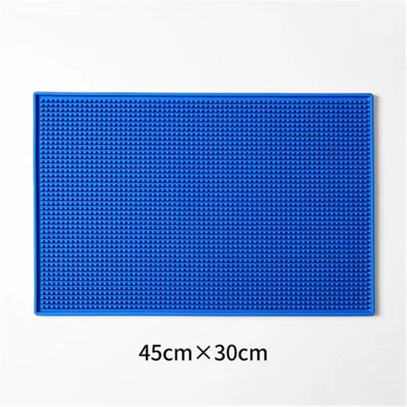 4 Colors Rectangle Rubber Beer Bar Service Spill Mat for Table Cup Black Water Proof Anti-Skid Mat Glass Coaster Place Plate Mat