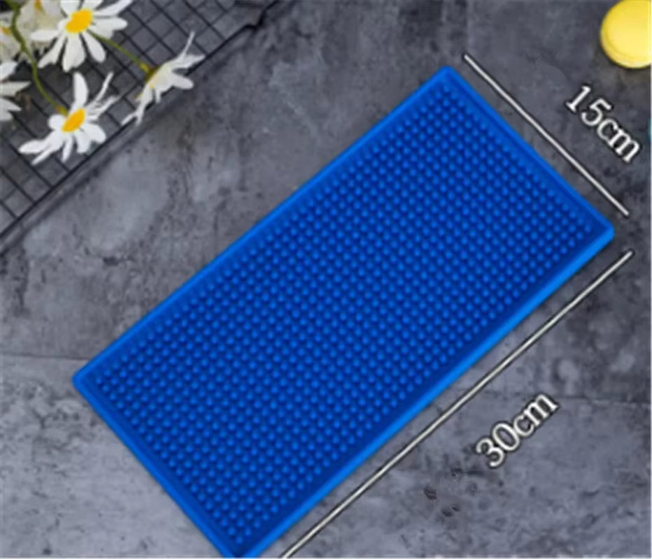 4 Colors Rectangle Rubber Beer Bar Service Spill Mat for Table Cup Black Water Proof Anti-Skid Mat Glass Coaster Place Plate Mat